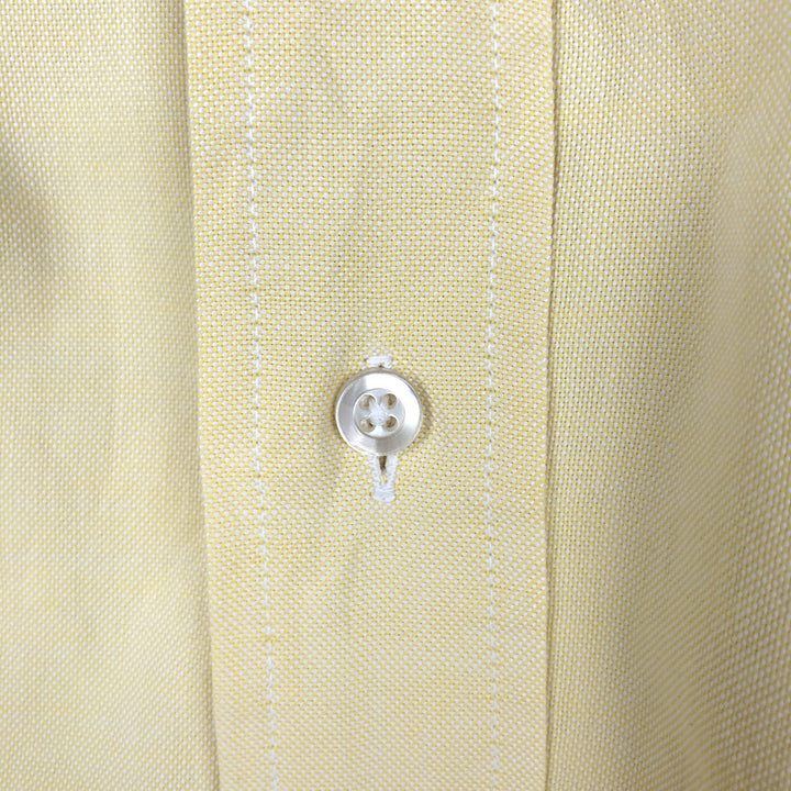 Brooks Brothers MAKERS Long Sleeve Button Down Shirt Made in USA Men's M Size cotton yellow type Vintage Second Hand