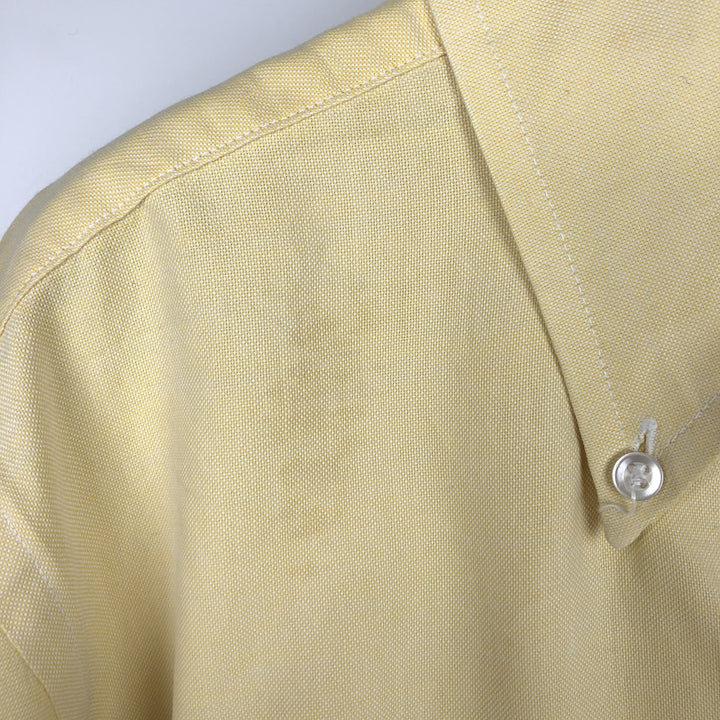 Brooks Brothers MAKERS Long Sleeve Button Down Shirt Made in USA Men's M Size cotton yellow type Vintage Second Hand