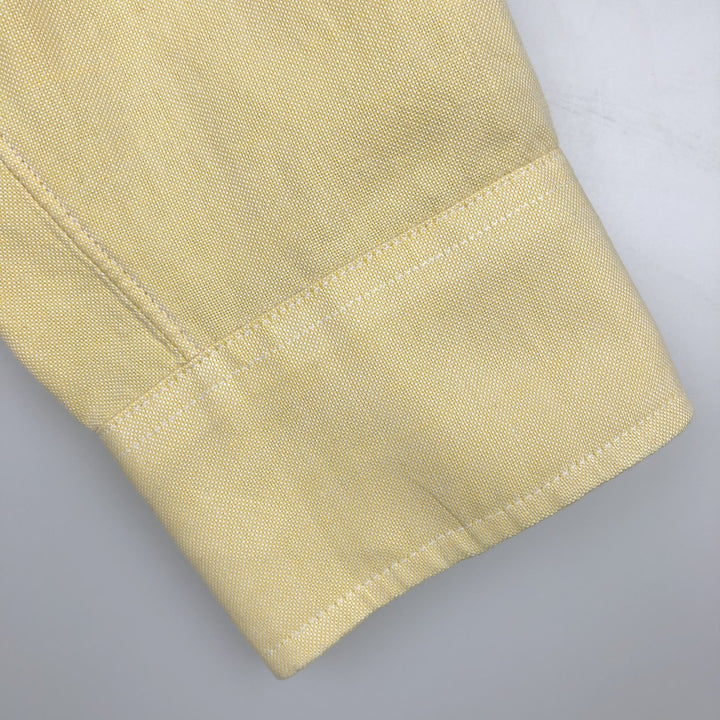 Brooks Brothers MAKERS Long Sleeve Button Down Shirt Made in USA Men's M Size cotton yellow type Vintage Second Hand
