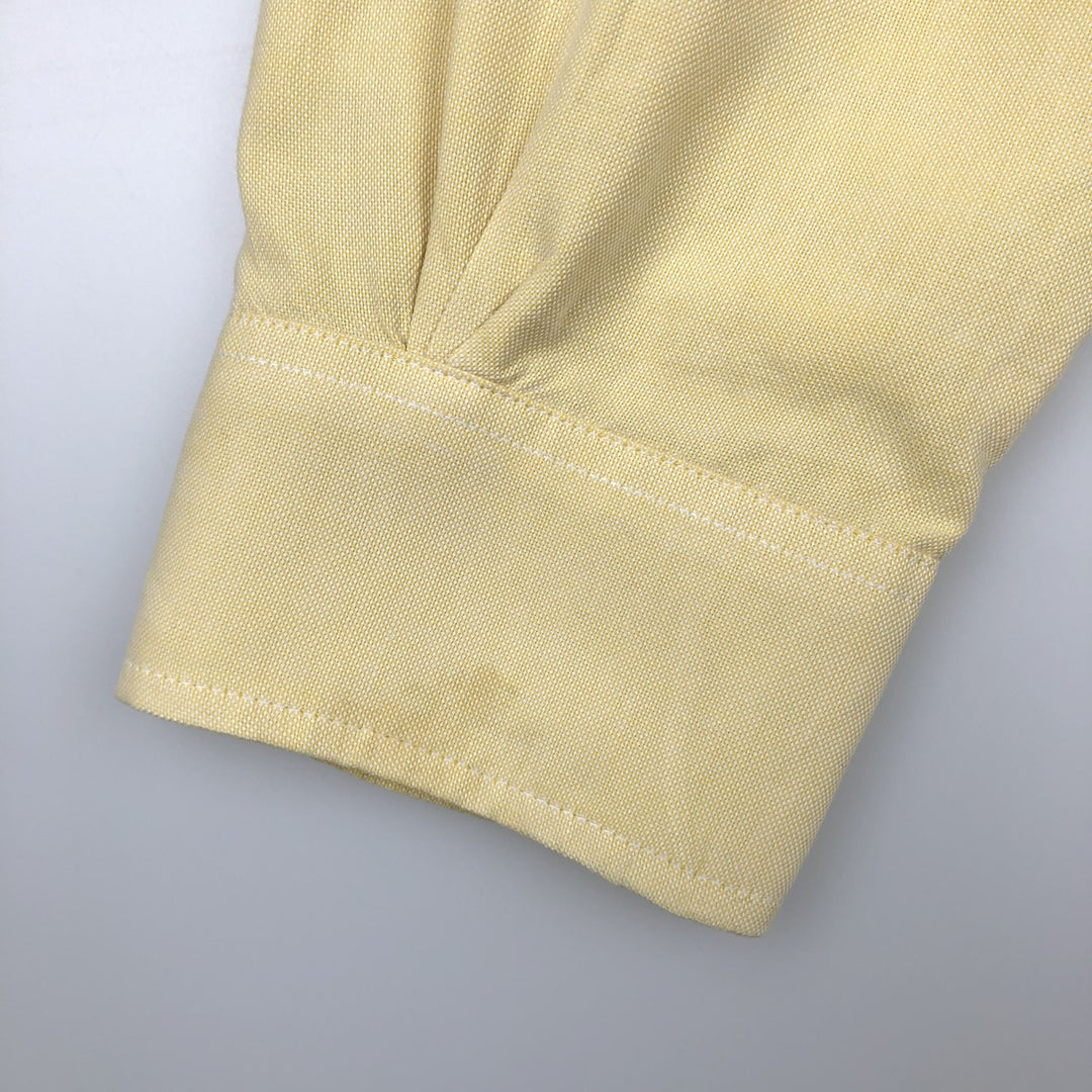 Brooks Brothers MAKERS Long Sleeve Button Down Shirt Made in USA Men's M Size cotton yellow type Vintage Second Hand