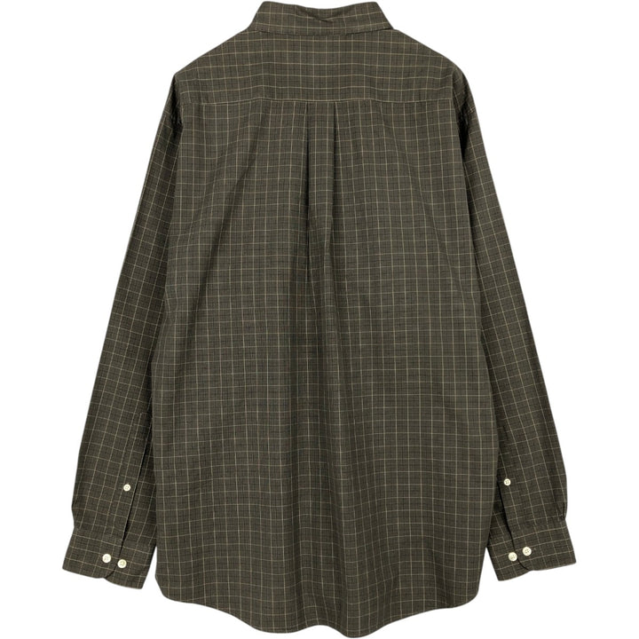 Brooks Brothers Est.1818 Long Sleeve Button-Down Check Shirt, Men's Size L cotton Charcoal Vintage Second Hand