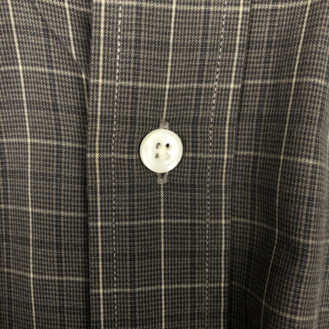 Brooks Brothers Est.1818 Long Sleeve Button-Down Check Shirt, Men's Size L cotton Charcoal Vintage Second Hand