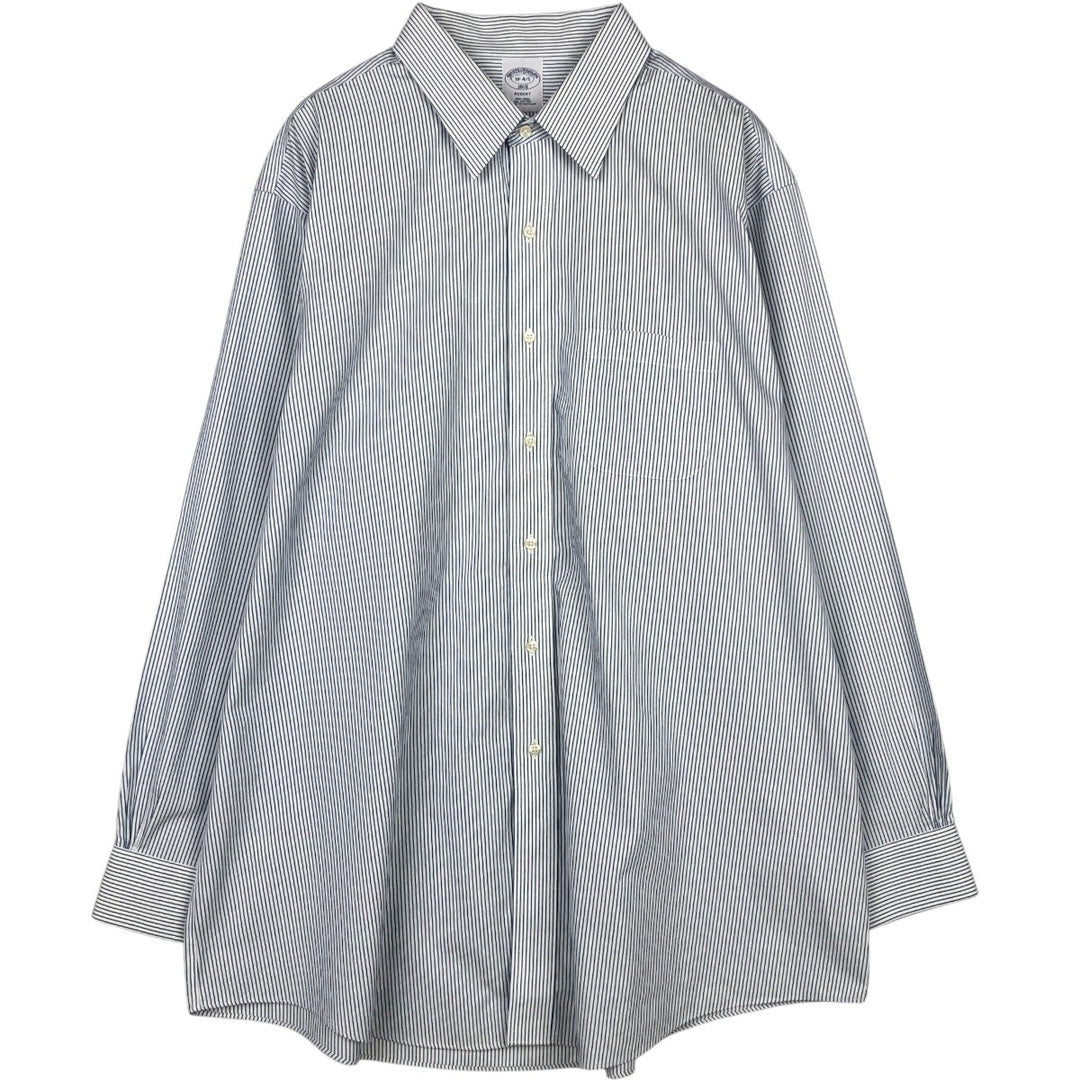 Brooks Brothers 1818 REGENT Long-Sleeve Cotton Check Shirt, Men's Size XXL (approx.) cotton white type Vintage Second Hand