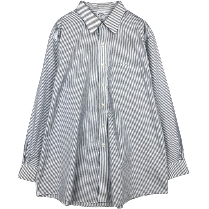 Brooks Brothers 1818 REGENT Long-Sleeve Cotton Check Shirt, Men's Size XXL (approx.) cotton white type Vintage Second Hand