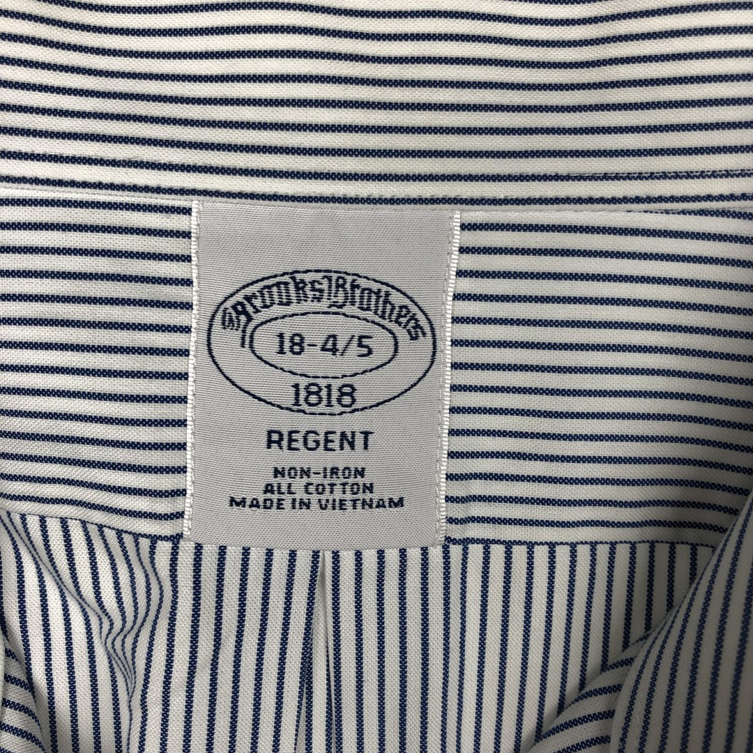 Brooks Brothers 1818 REGENT Long-Sleeve Cotton Check Shirt, Men's Size XXL (approx.) cotton white type Vintage Second Hand