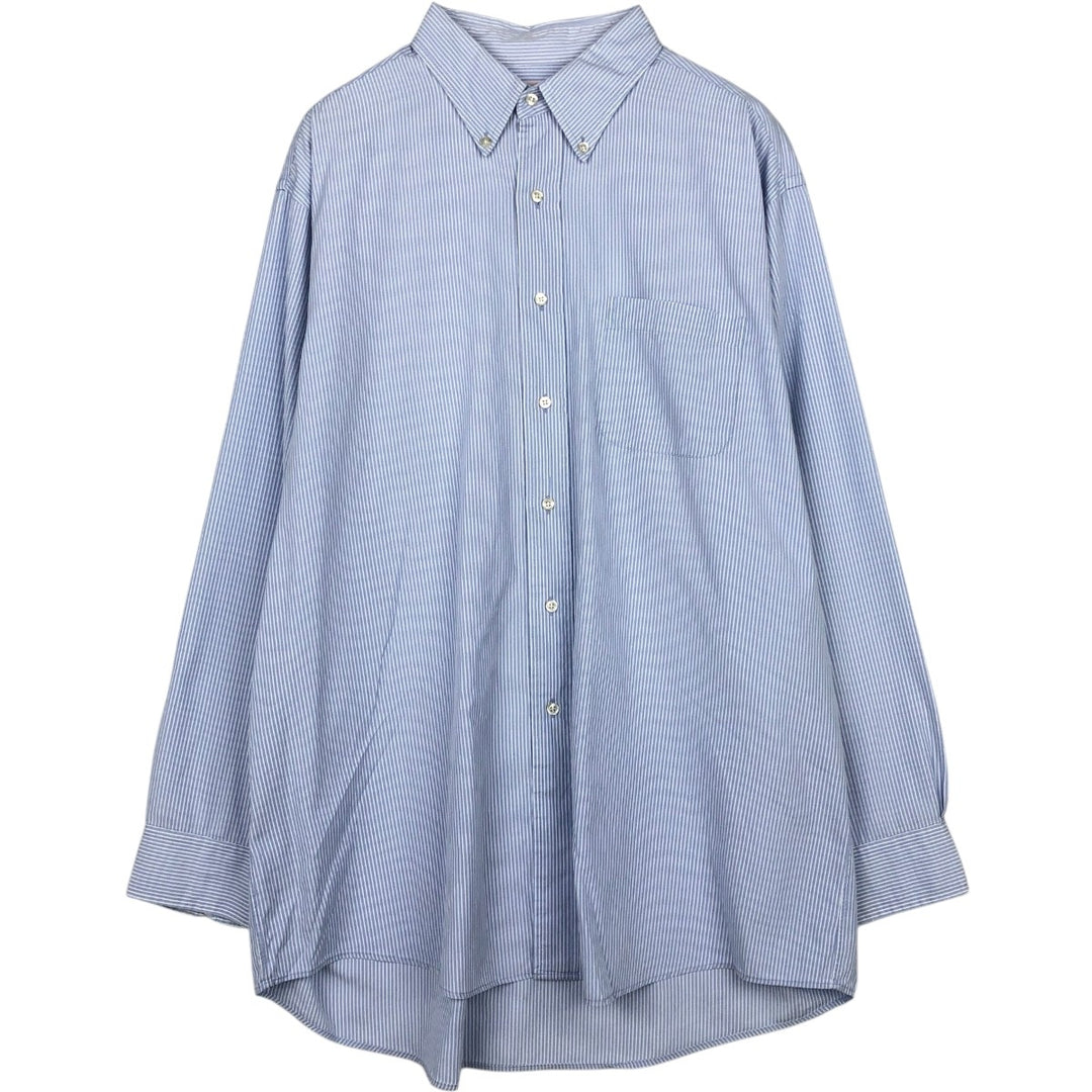 Brooks Brothers Est.1818 Long Sleeve Button-Down Striped Shirt, Men's XL cotton Blue type light blue Vintage Second Hand