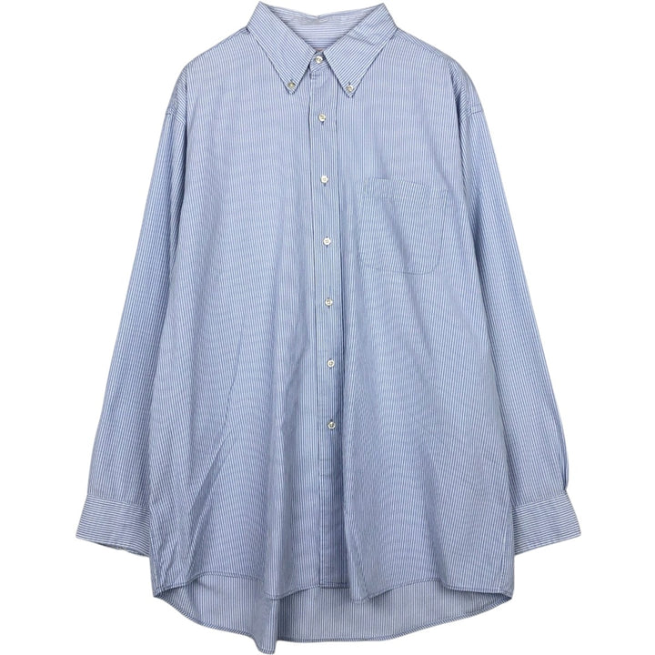 Brooks Brothers Est.1818 Long Sleeve Button-Down Striped Shirt, Men's XL cotton Blue type light blue Vintage Second Hand