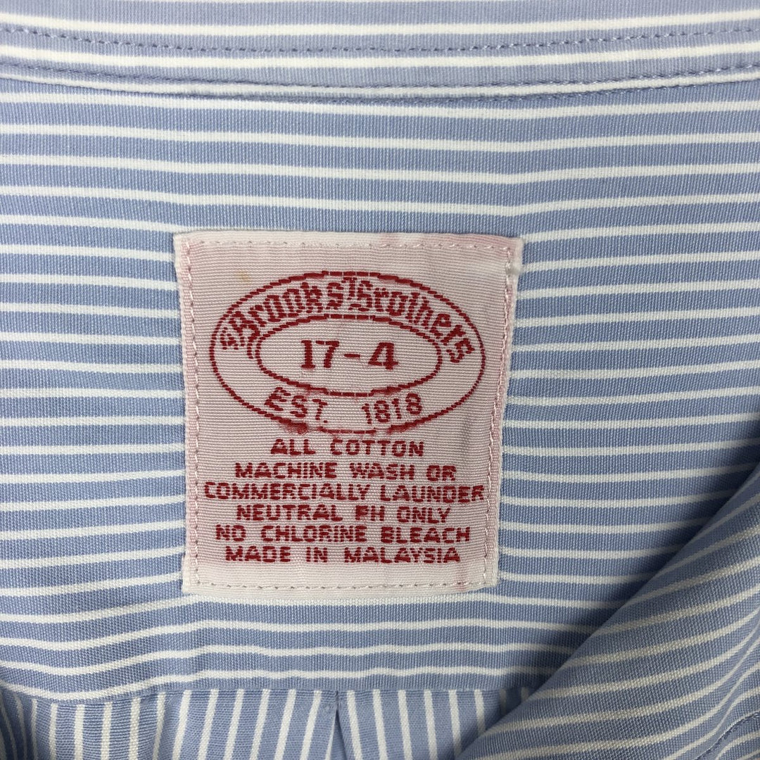 Brooks Brothers Est.1818 Long Sleeve Button-Down Striped Shirt, Men's XL cotton Blue type light blue Vintage Second Hand