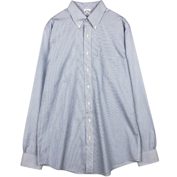 Brooks Brothers 1818 REGENT Long Sleeve Button-Down Striped Shirt, Men's Size L cotton Blue type light blue Vintage Second Hand