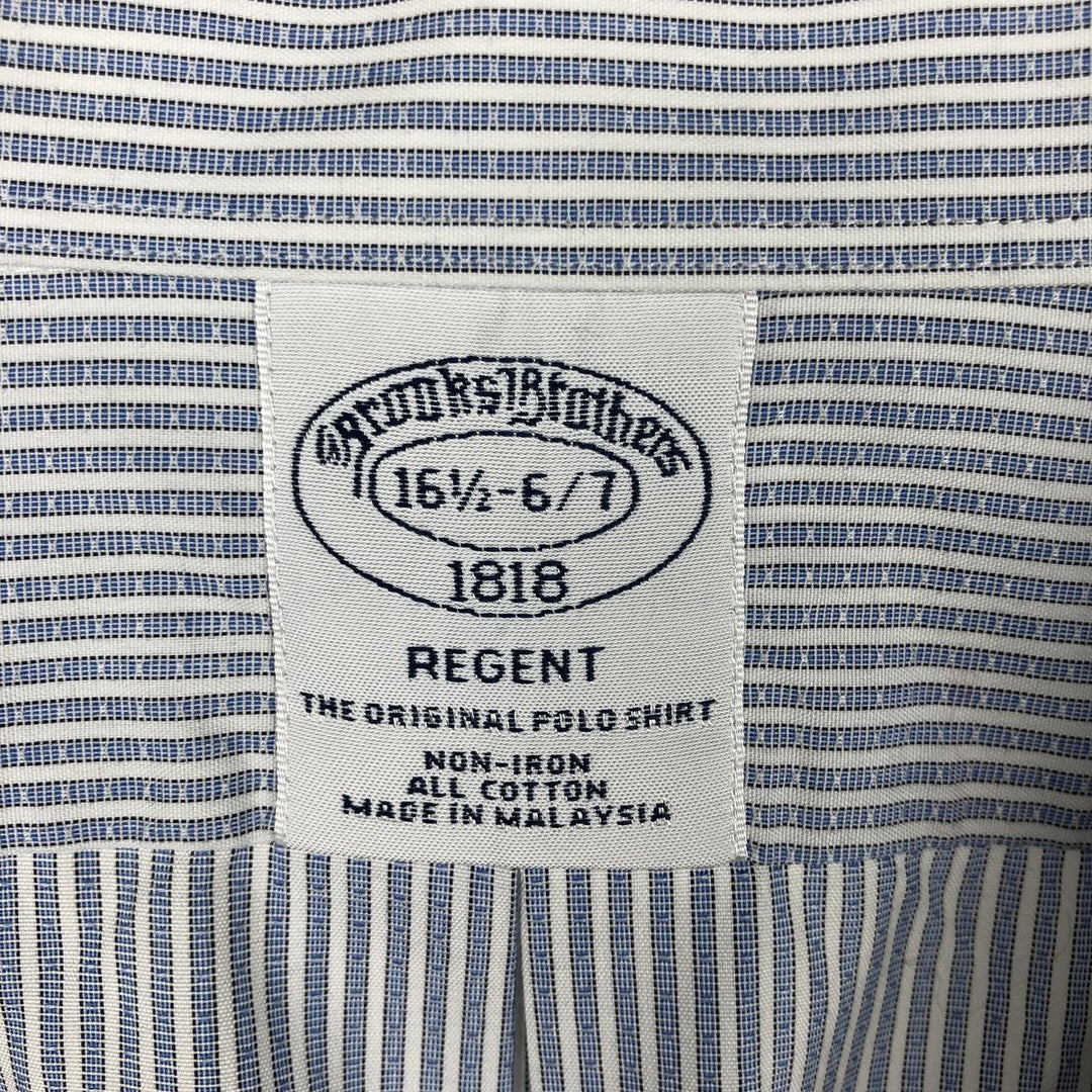 Brooks Brothers 1818 REGENT Long Sleeve Button-Down Striped Shirt, Men's Size L cotton Blue type light blue Vintage Second Hand