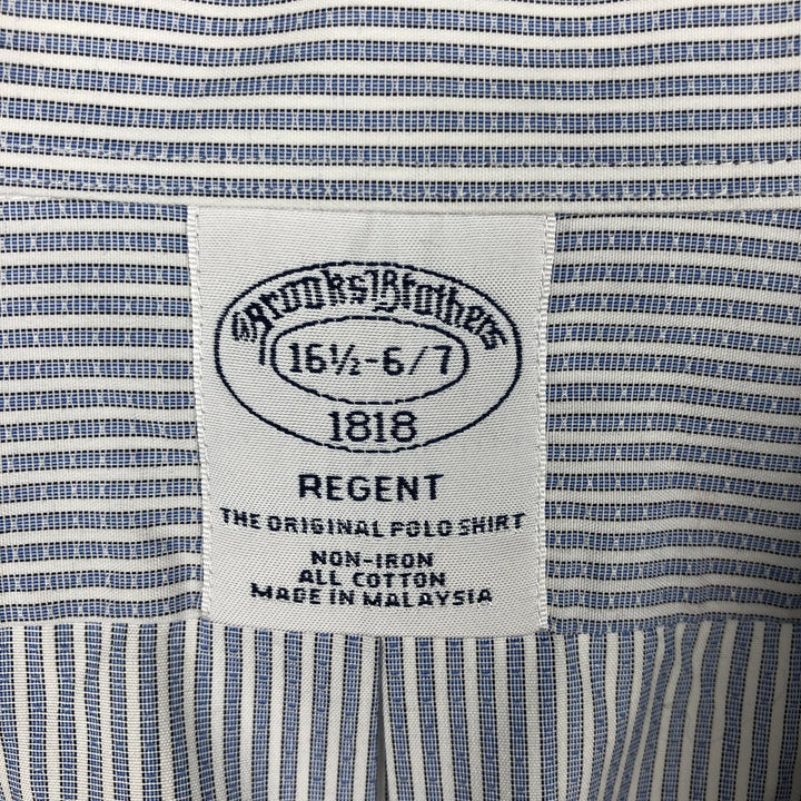 Brooks Brothers 1818 REGENT Long Sleeve Button-Down Striped Shirt, Men's Size L cotton Blue type light blue Vintage Second Hand
