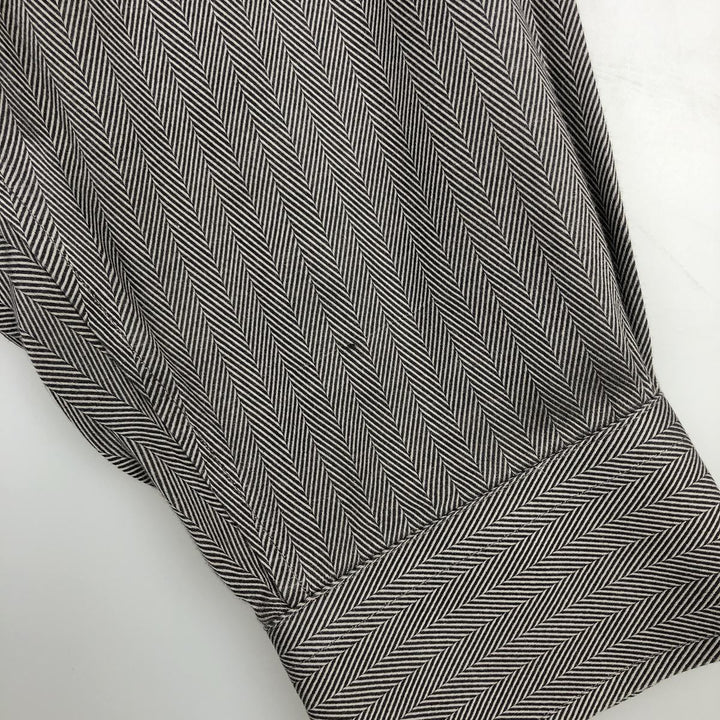 Brooks Brothers Country Club Herringbone Long-Sleeve Button-Down Check Shirt, Men's Size L (approx.) cotton black type Vintage Second Hand