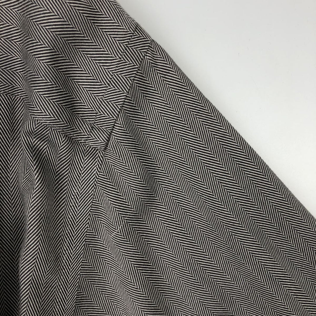 Brooks Brothers Country Club Herringbone Long-Sleeve Button-Down Check Shirt, Men's Size L (approx.) cotton black type Vintage Second Hand