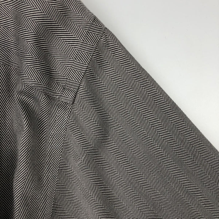 Brooks Brothers Country Club Herringbone Long-Sleeve Button-Down Check Shirt, Men's Size L (approx.) cotton black type Vintage Second Hand