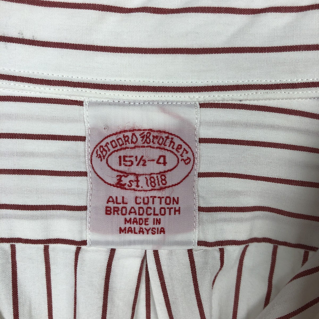 Brooks Brothers Est.1818 Long Sleeve Cotton Striped Shirt, Men's M Size cotton white type Vintage Second Hand