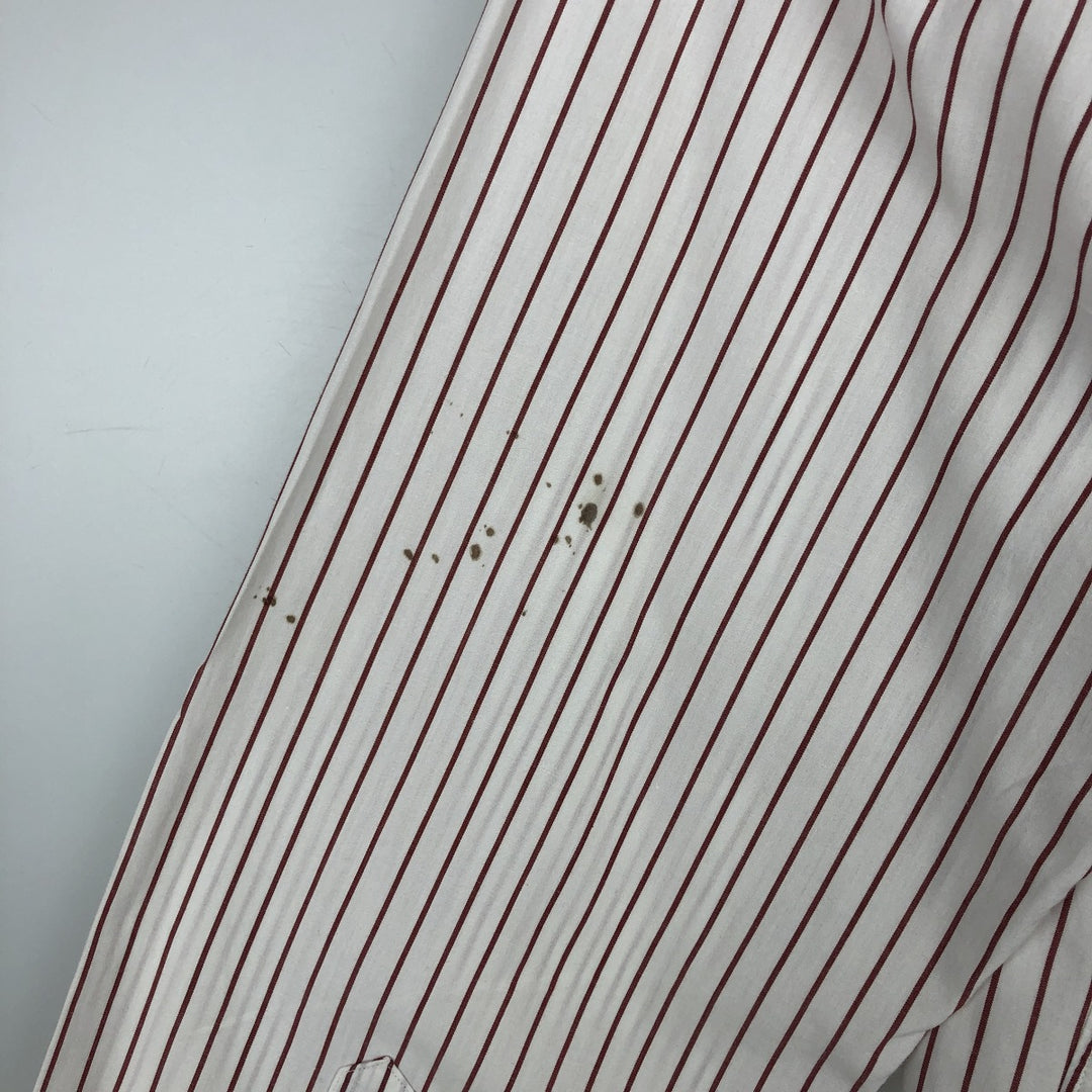 Brooks Brothers Est.1818 Long Sleeve Cotton Striped Shirt, Men's M Size cotton white type Vintage Second Hand
