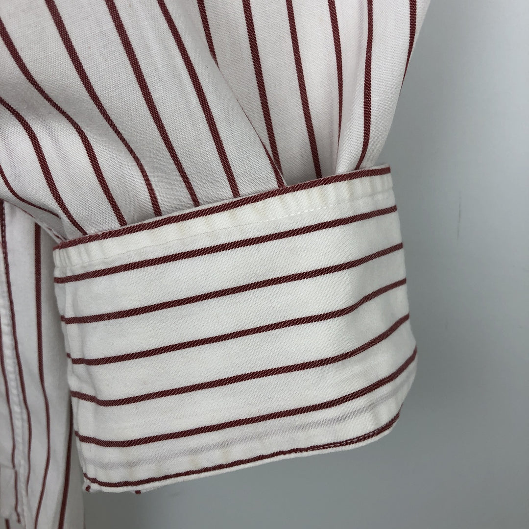 Brooks Brothers Est.1818 Long Sleeve Cotton Striped Shirt, Men's M Size cotton white type Vintage Second Hand