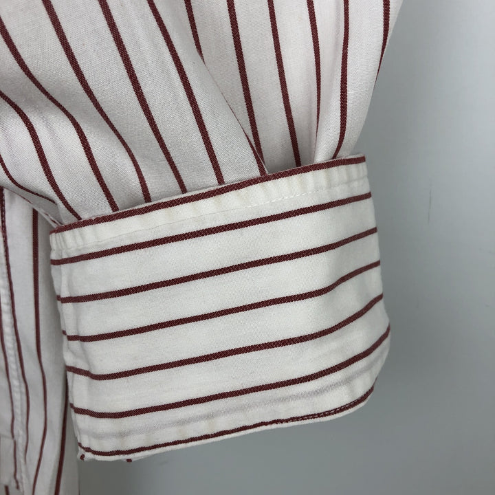 Brooks Brothers Est.1818 Long Sleeve Cotton Striped Shirt, Men's M Size cotton white type Vintage Second Hand