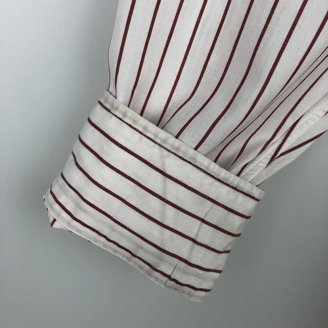 Brooks Brothers Est.1818 Long Sleeve Cotton Striped Shirt, Men's M Size cotton white type Vintage Second Hand