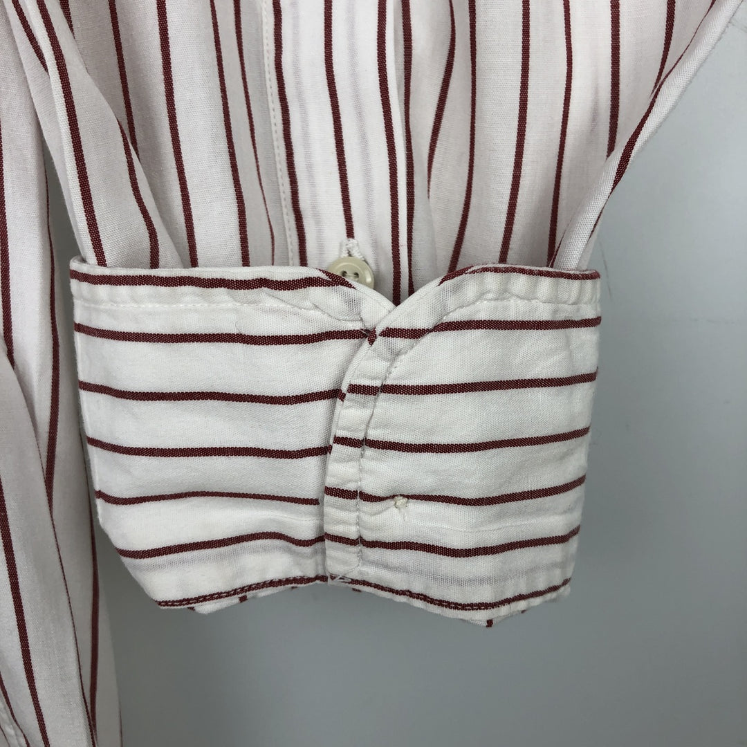 Brooks Brothers Est.1818 Long Sleeve Cotton Striped Shirt, Men's M Size cotton white type Vintage Second Hand