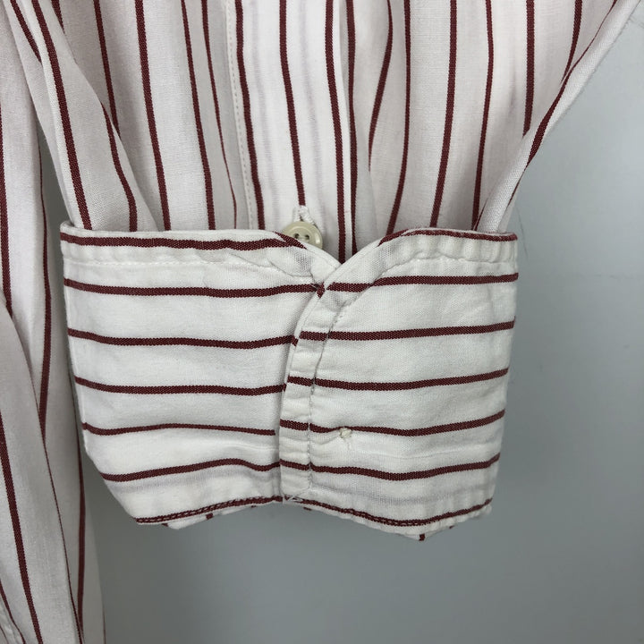 Brooks Brothers Est.1818 Long Sleeve Cotton Striped Shirt, Men's M Size cotton white type Vintage Second Hand