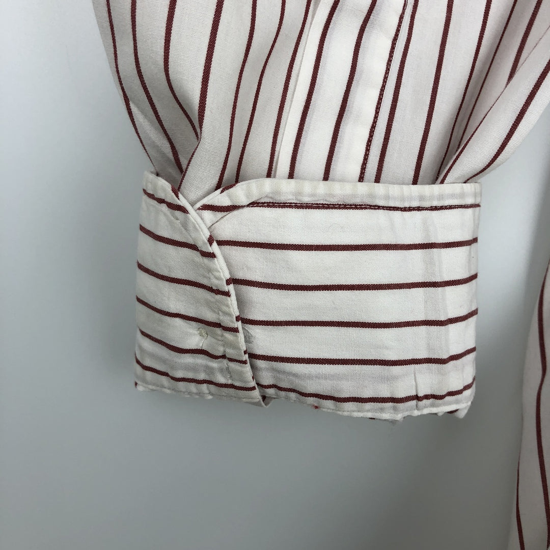 Brooks Brothers Est.1818 Long Sleeve Cotton Striped Shirt, Men's M Size cotton white type Vintage Second Hand