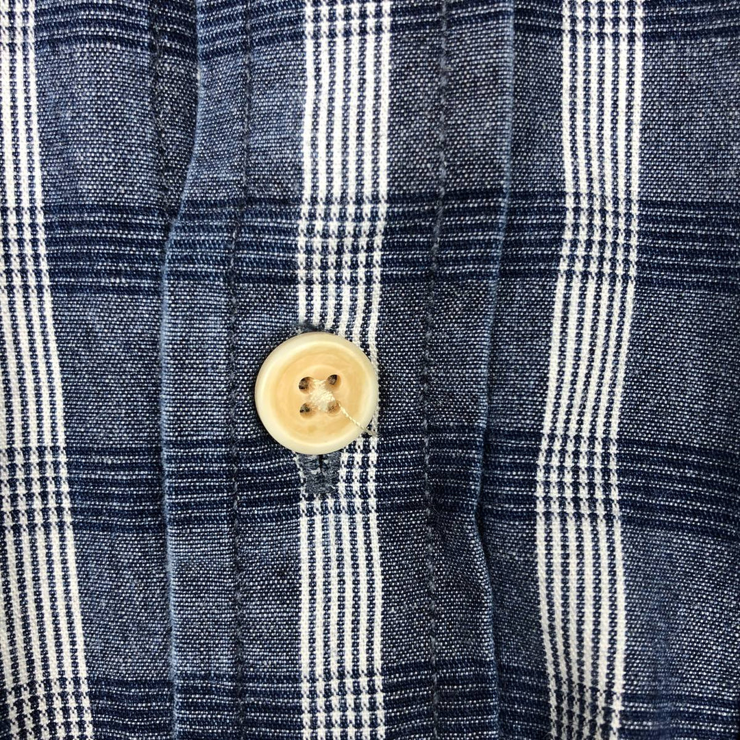 Brooks Brothers RED FLEECE Long Sleeve Button-Down Check Shirt, Men's Size Medium cotton blue type Vintage Second Hand