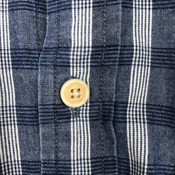 Brooks Brothers RED FLEECE Long Sleeve Button-Down Check Shirt, Men's Size Medium cotton blue type Vintage Second Hand