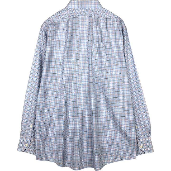 Brooks Brothers Est. 1818 Long Sleeve Cotton Check Shirt, Men's Size XL Supima Cotton Blue type light blue Vintage Second Hand