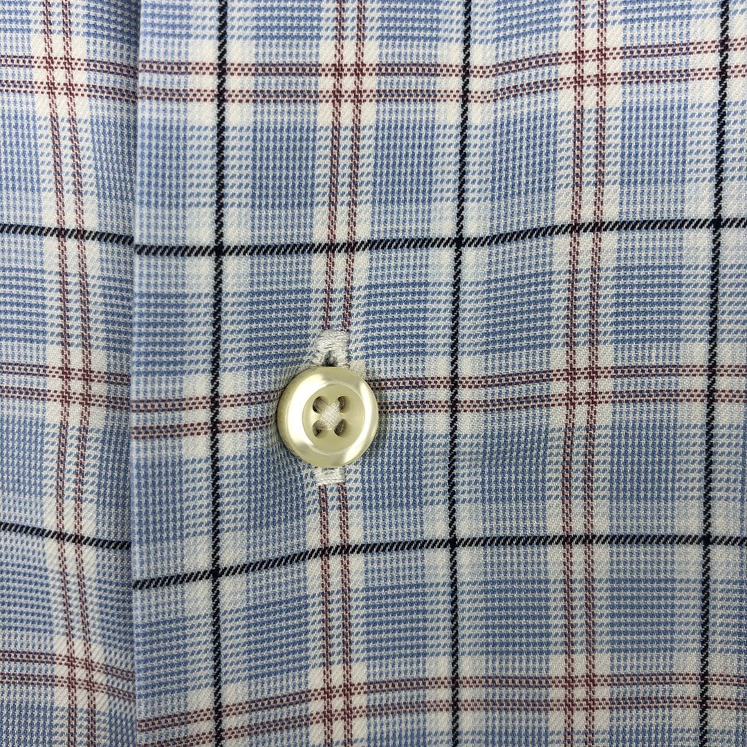 Brooks Brothers Est. 1818 Long Sleeve Cotton Check Shirt, Men's Size XL Supima Cotton Blue type light blue Vintage Second Hand