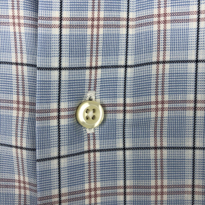 Brooks Brothers Est. 1818 Long Sleeve Cotton Check Shirt, Men's Size XL Supima Cotton Blue type light blue Vintage Second Hand