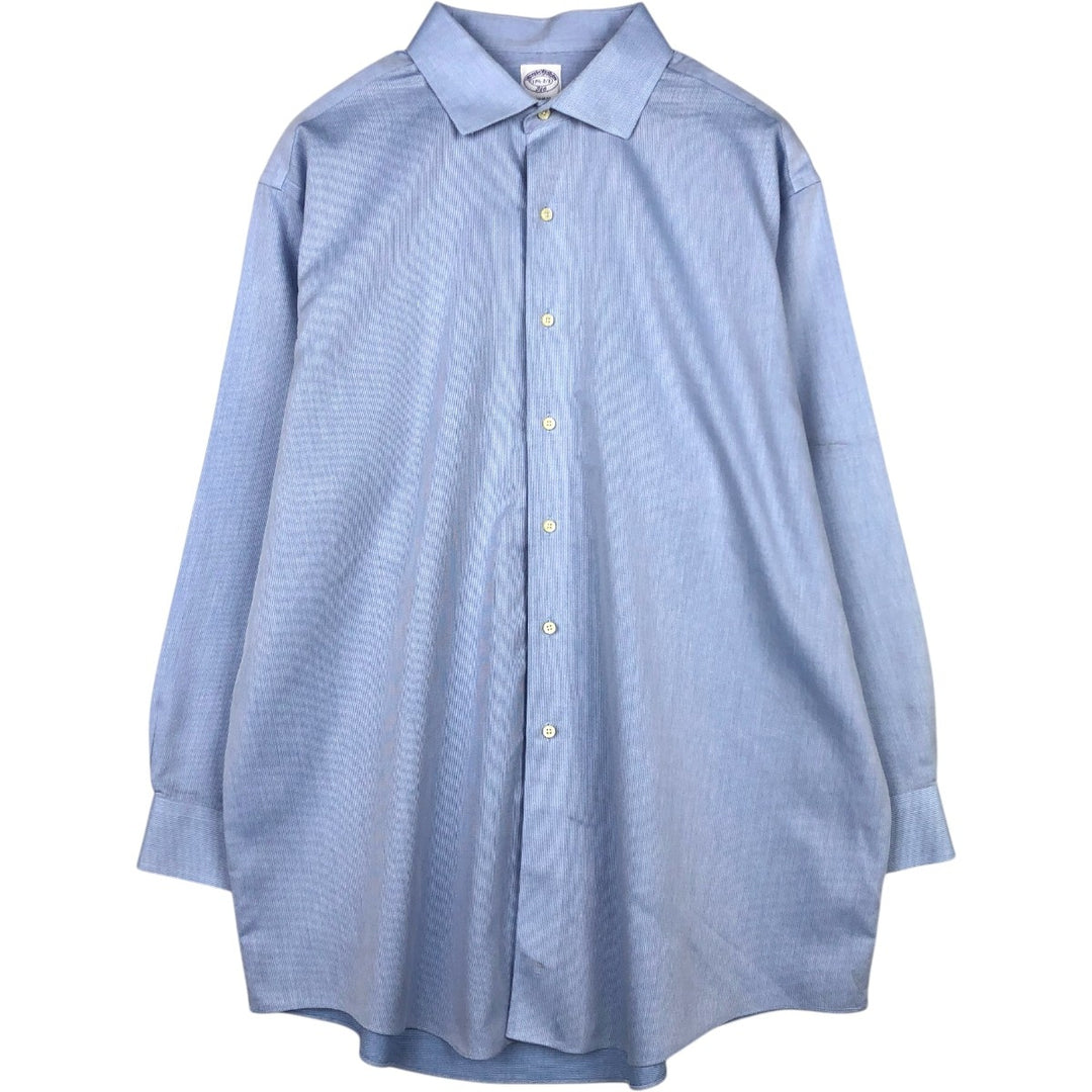 Brooks Brothers 346 Long Sleeve Cotton Striped Shirt, Men's XL cotton Blue type light blue Vintage Second Hand