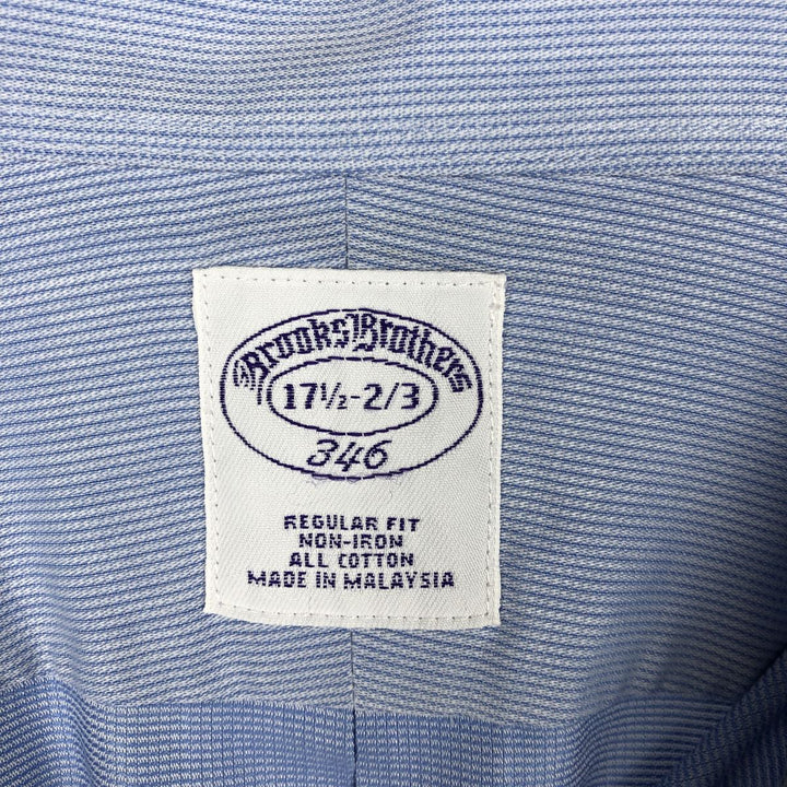 Brooks Brothers 346 Long Sleeve Cotton Striped Shirt, Men's XL cotton Blue type light blue Vintage Second Hand