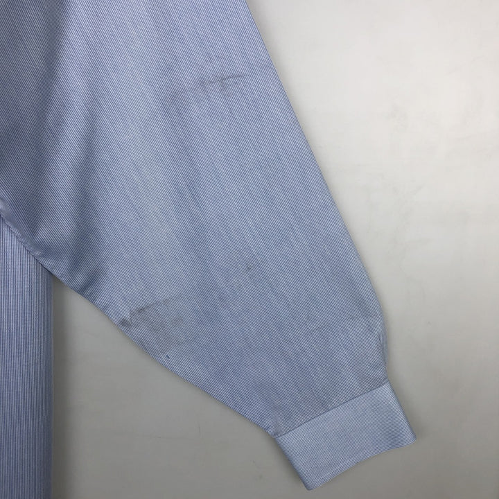 Brooks Brothers 346 Long Sleeve Cotton Striped Shirt, Men's XL cotton Blue type light blue Vintage Second Hand