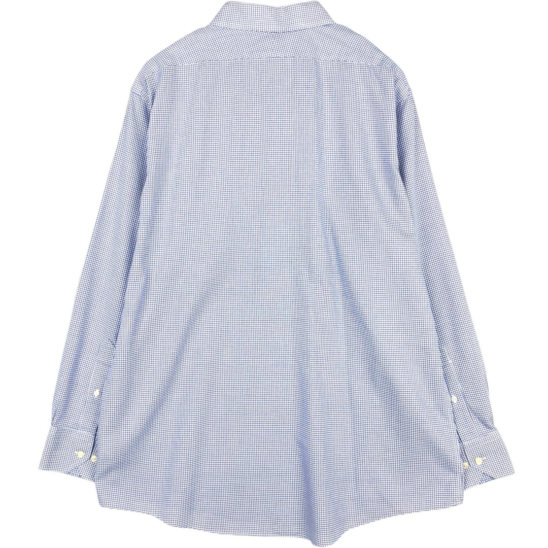 Brooks Brothers 1818 REGENT Wide Collar Long Sleeve Cotton Check Shirt, Men's Size XL (approx.) cotton blue type Vintage Second Hand