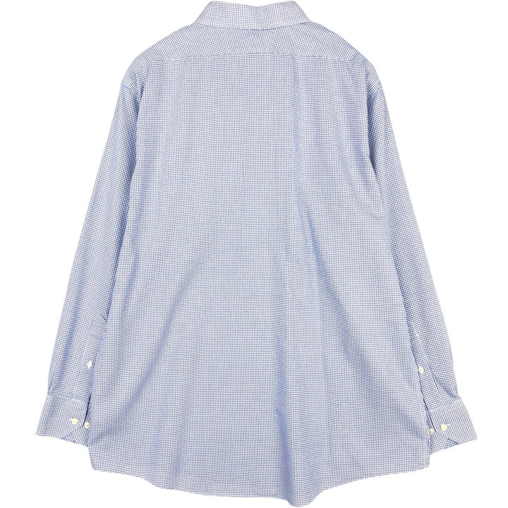 Brooks Brothers 1818 REGENT Wide Collar Long Sleeve Cotton Check Shirt, Men's Size XL (approx.) cotton blue type Vintage Second Hand