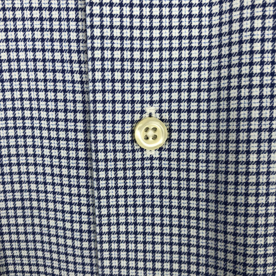Brooks Brothers 1818 REGENT Wide Collar Long Sleeve Cotton Check Shirt, Men's Size XL (approx.) cotton blue type Vintage Second Hand