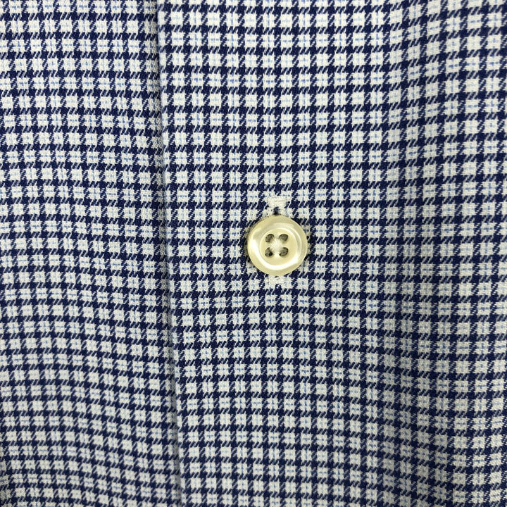 Brooks Brothers 1818 REGENT Wide Collar Long Sleeve Cotton Check Shirt, Men's Size XL (approx.) cotton blue type Vintage Second Hand
