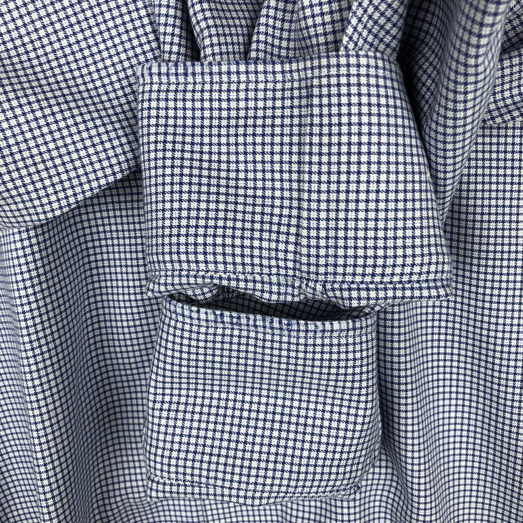 Brooks Brothers 1818 REGENT Wide Collar Long Sleeve Cotton Check Shirt, Men's Size XL (approx.) cotton blue type Vintage Second Hand
