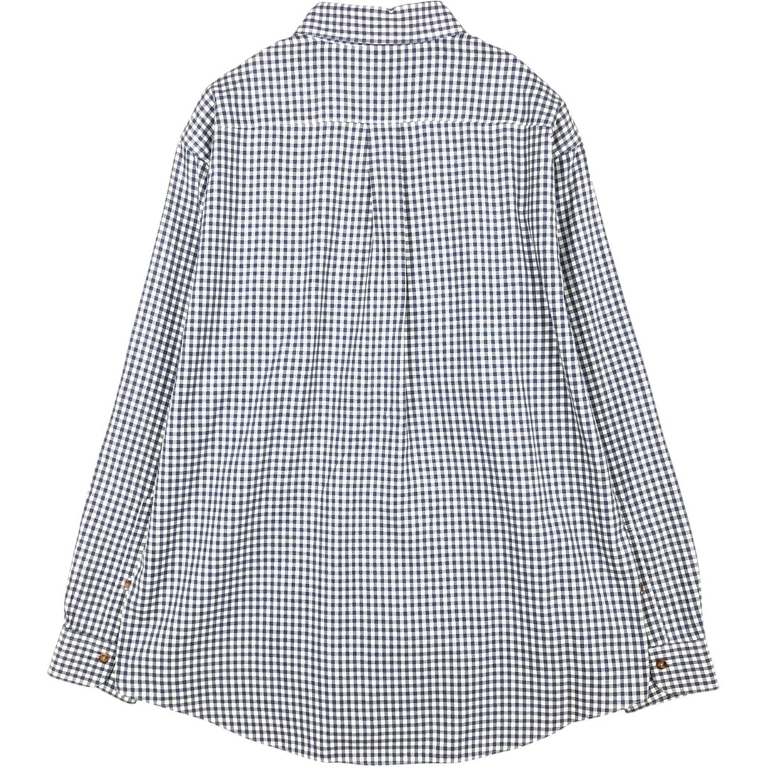 Brooks Brothers Long Sleeve Button-Down Check Shirt, Men's Size L cotton gray type Vintage Second Hand