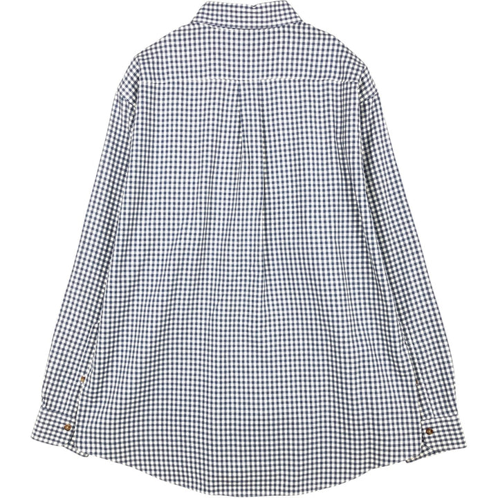 Brooks Brothers Long Sleeve Button-Down Check Shirt, Men's Size L cotton gray type Vintage Second Hand