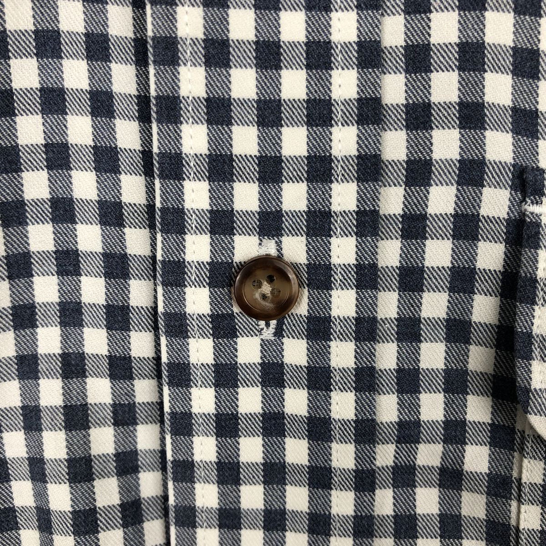Brooks Brothers Long Sleeve Button-Down Check Shirt, Men's Size L cotton gray type Vintage Second Hand