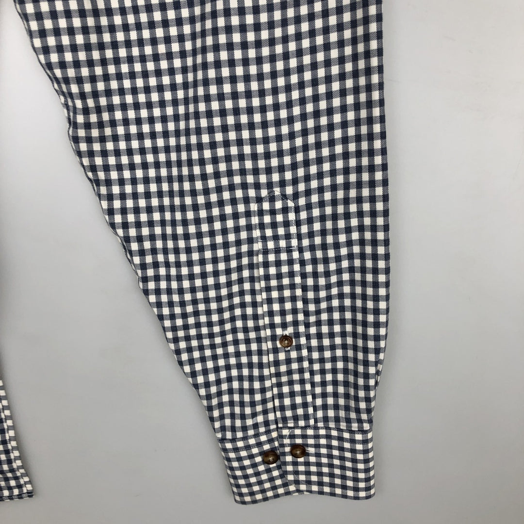 Brooks Brothers Long Sleeve Button-Down Check Shirt, Men's Size L cotton gray type Vintage Second Hand