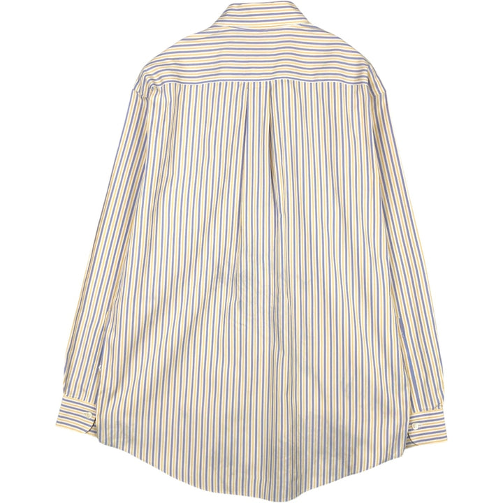 Brooks Brothers Est.1818 Multi-Stripe Short-Sleeve Button-Down Striped Shirt, Men's Size M (approx.) cotton yellow type Vintage Second Hand