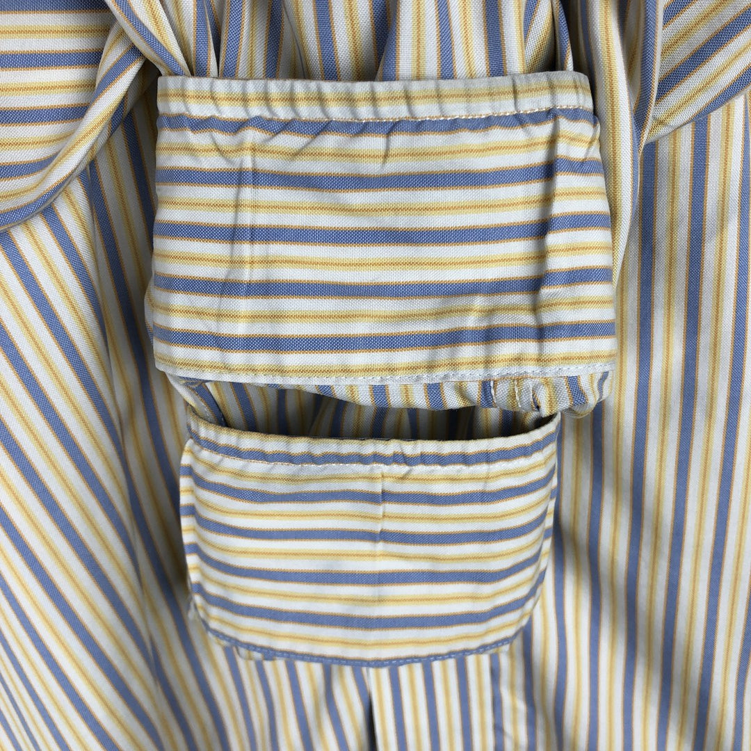 Brooks Brothers Est.1818 Multi-Stripe Short-Sleeve Button-Down Striped Shirt, Men's Size M (approx.) cotton yellow type Vintage Second Hand