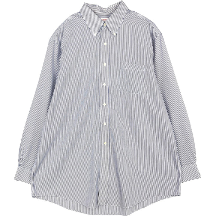 Brooks Brothers 346 Regular Fit Long Sleeve Button-Down Striped Shirt, Men's Size XL (approx.) cotton navy blue type Vintage Second Hand