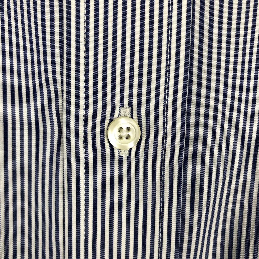 Brooks Brothers 346 Regular Fit Long Sleeve Button-Down Striped Shirt, Men's Size XL (approx.) cotton navy blue type Vintage Second Hand