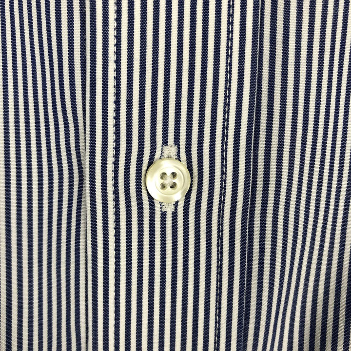 Brooks Brothers 346 Regular Fit Long Sleeve Button-Down Striped Shirt, Men's Size XL (approx.) cotton navy blue type Vintage Second Hand