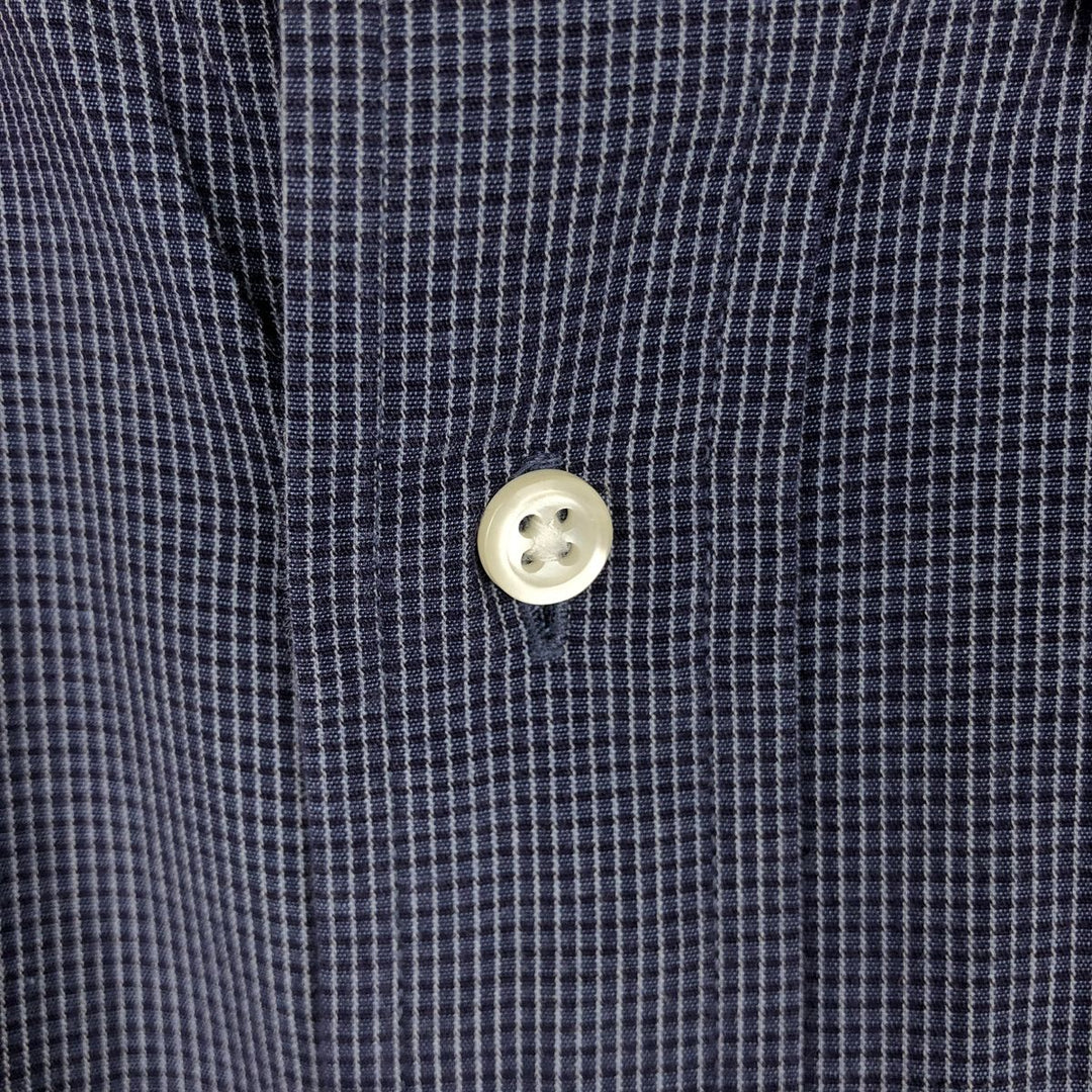 Brooks Brothers BROOKS SPORT Long Sleeve Button-Down Check Shirt, Men's Size XL cotton navy blue type Vintage Second Hand