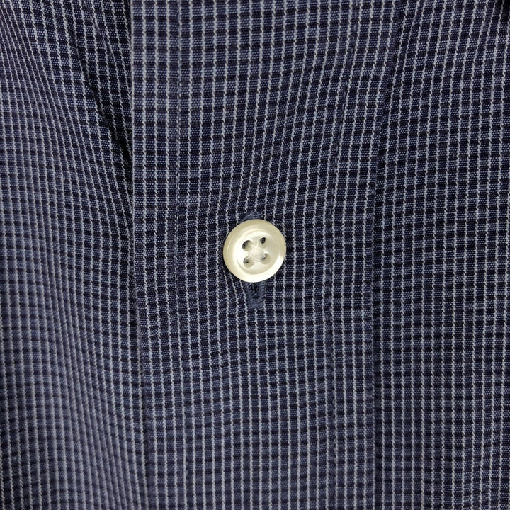 Brooks Brothers BROOKS SPORT Long Sleeve Button-Down Check Shirt, Men's Size XL cotton navy blue type Vintage Second Hand